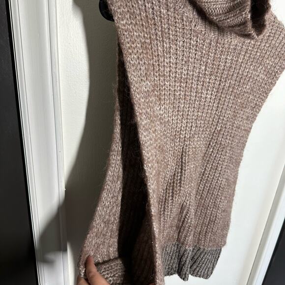 Kate Spade Saturday Wool Alpaca Brown Sleeveless Sweater Turtleneck Size Large - Picture 3 of 12